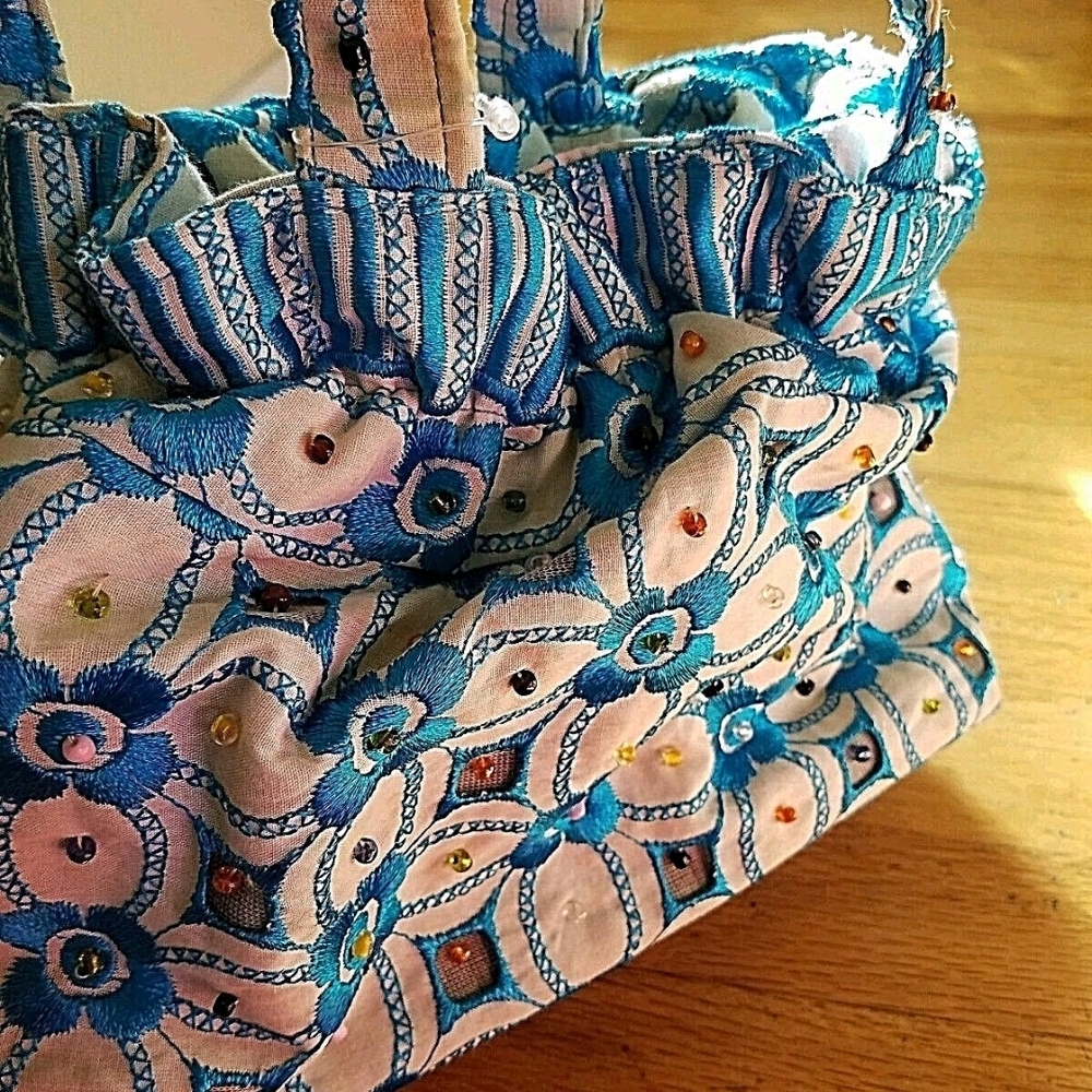 Embroided Handbag Margaret's beads ethnic unique - Picture 5 of 7